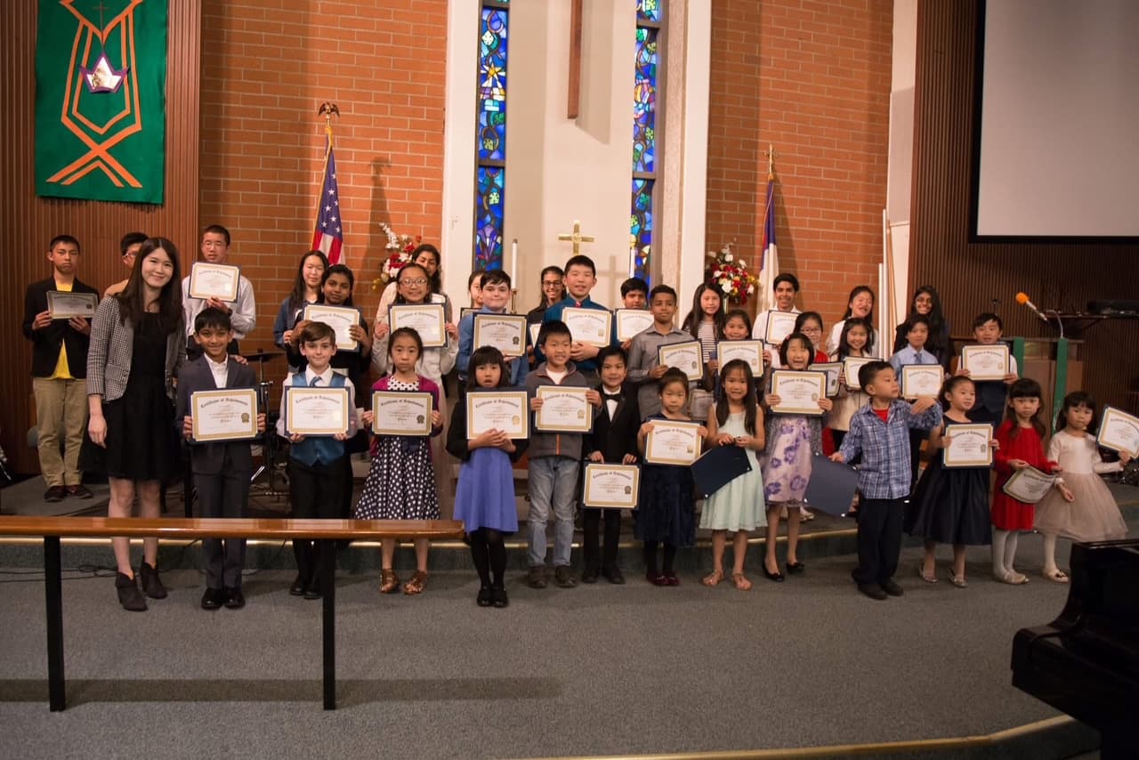 Students with certificates